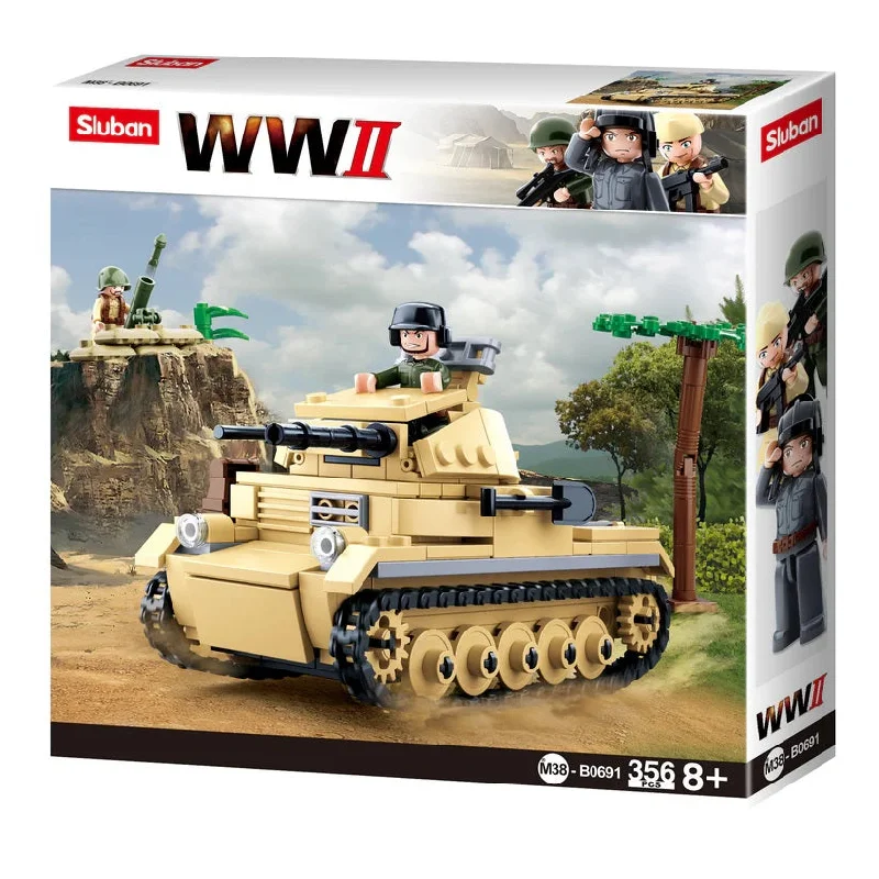 Eco - Friendly Solid Wood Building Blocks with Smooth Edges for Safe ConstructionSLUBAN WW2 TANK PANZER 2