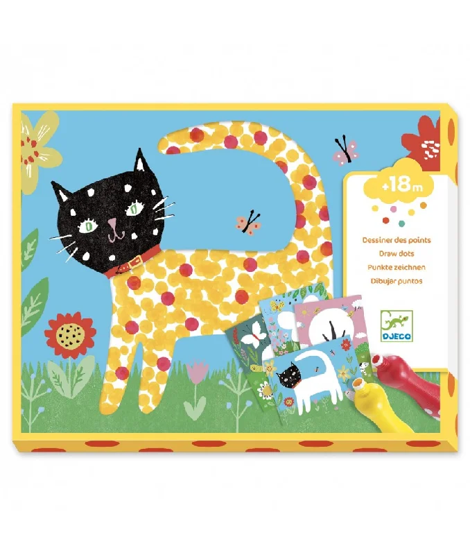 Stapelstein Toy DIY Craft Kits for Artsy Kids Aged 5 - 9Djeco draw dots cat