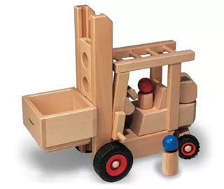 Colorful Stapelstein Toy Plastic Figurines for Imaginative PlayFagus houten heftruck F10.43