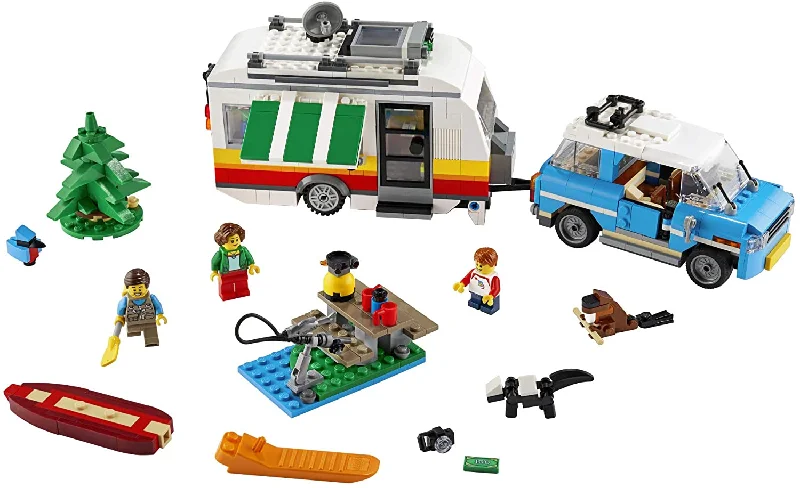 Hand - Made Wooden Building Blocks with a Transportation - Themed CollectionLEGO Creator - 3in1 Caravan Family Holiday 31108