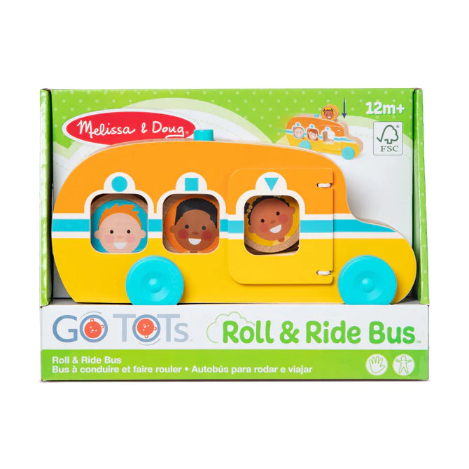 Solid Wood Building Blocks with Removable Parts for Customizable CreationsGO Tots Roll  & Ride Bus