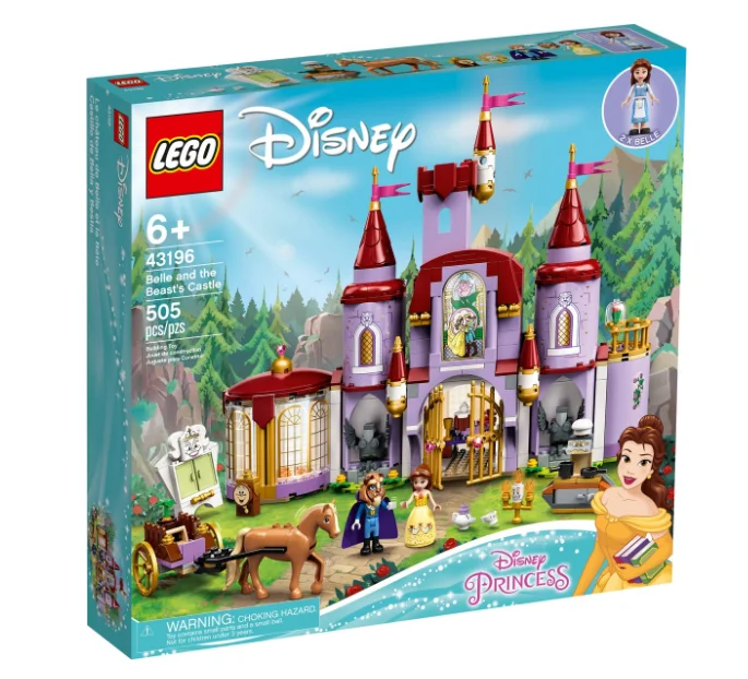 Solid Wood Building Blocks with Removable Parts for Customizable CreationsLEGO Belle and the Beast's Castle