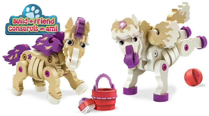 Natural - Finish Large - Sized Wooden Building Blocks for Toddlers' Creative PlayBloco Ponys and horses