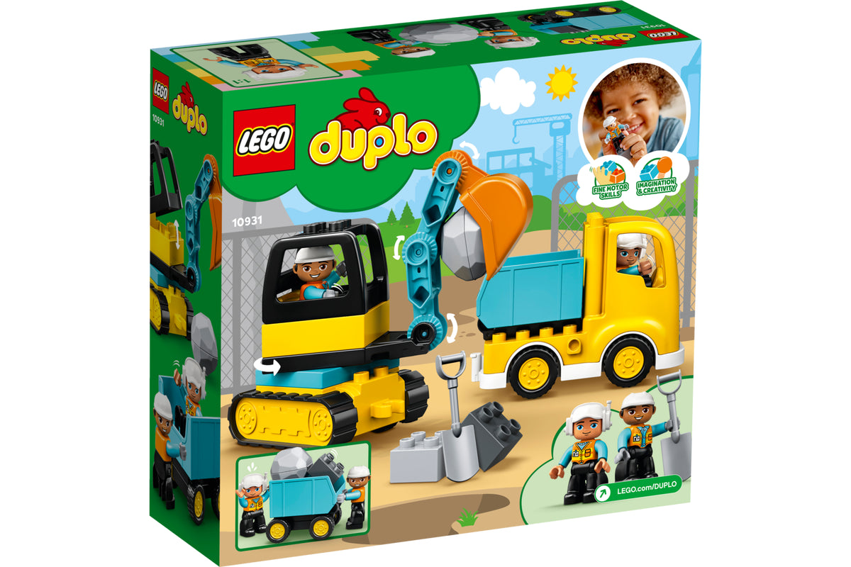 Solid Wood Building Blocks with Removable Parts for Customizable CreationsLEGO® DUPLO Truck and Tracked Excavator 10931