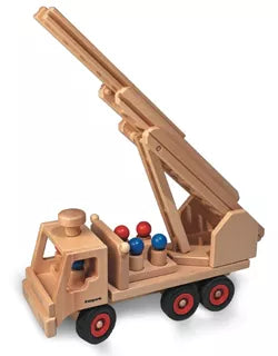 Environmentally - Friendly Stapelstein Toy Recycled Plastic TrucksFagus houten brandweerauto F10.48