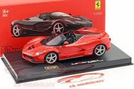 Slot Car Racing Set featuring Formula 1 Cars and a Multilane TrackBburago 1:18 Ferrari Signature Laferrari Car - Red