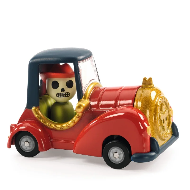 Die - Cast Model of a Military Jeep with Camouflage Paint and Weapon AccessoriesDjeco Crazy Motors - Red Skull