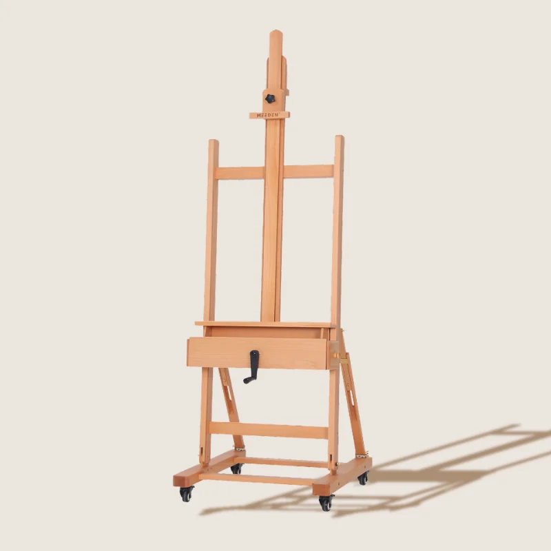 Natural Wooden Easel for Stable Support in Landscape Painting OutdoorsMEEDEN Deluxe Crank Adjusting Master Artist Easel Stand- W15S