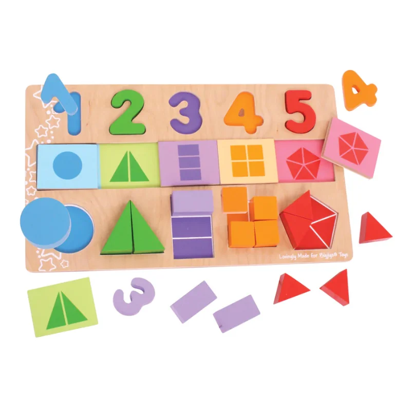 Hand - Carved Wooden Alphabet Blocks for Early Learning and Toddler DevelopmentFractions Puzzle