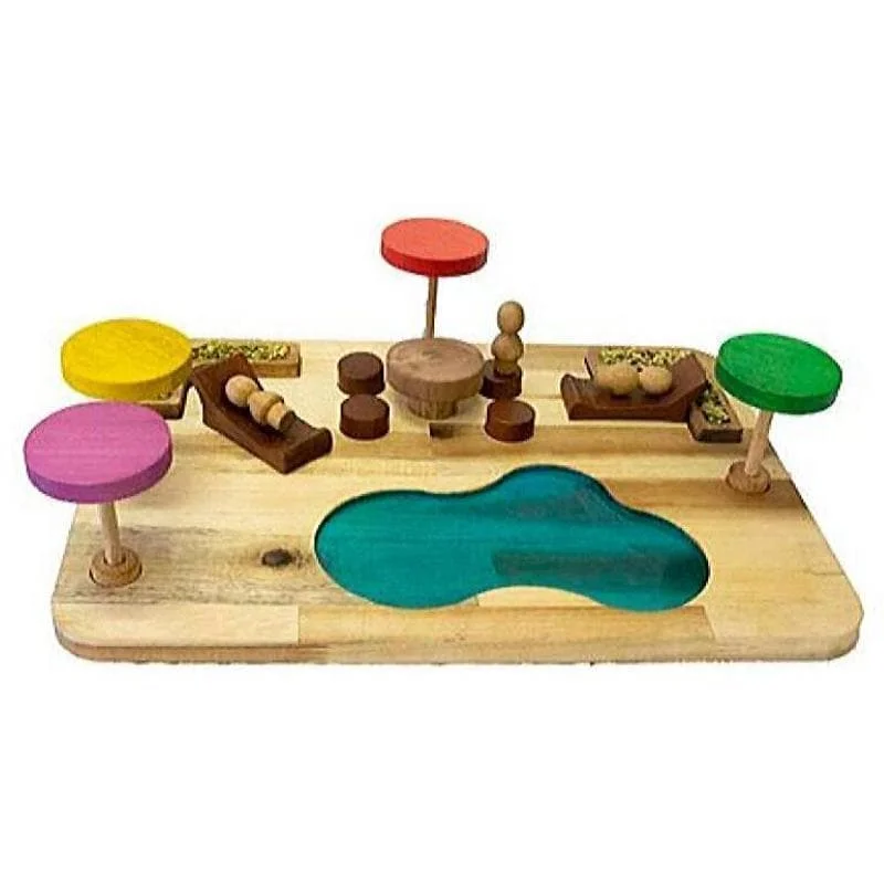 Sustainable Solid Wood Puzzle Set with 50 Pieces for Family Bonding and Brain TrainingGnomes Resort Imaginative Play Set