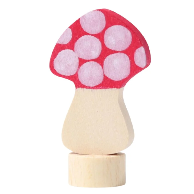 Hand - Painted Wooden Animal Figurines Set for Nursery Decor and Pretend PlayAgaric Toadstool Decorative Figure