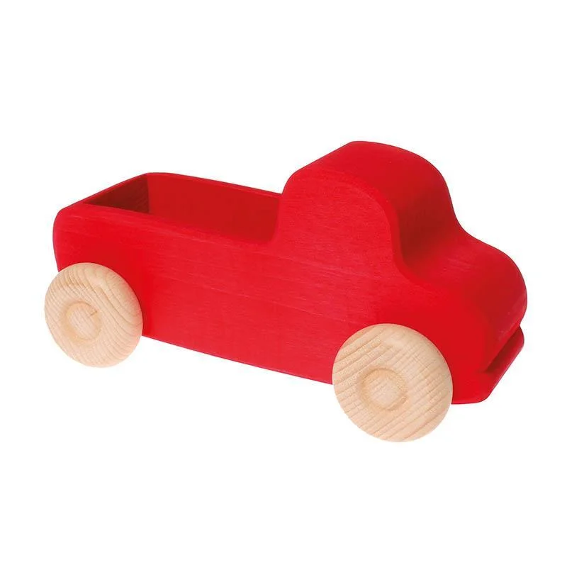 Hand - Carved Wooden Alphabet Blocks for Early Learning and Toddler DevelopmentGrimm's red wooden truck