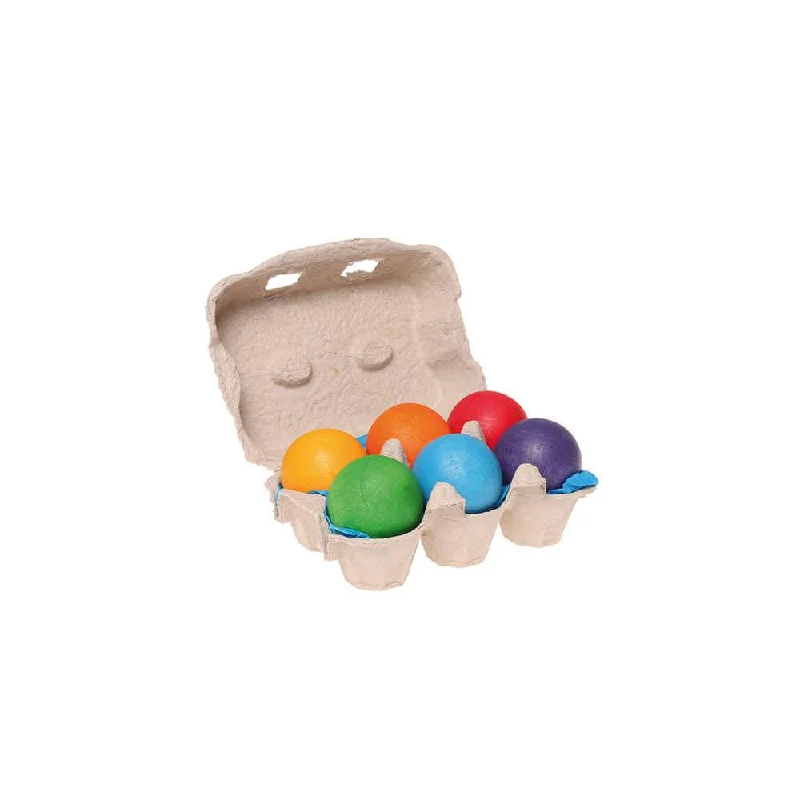 Hand - Painted Wooden Doll Set with Dresses and Accessories for Pretend PlaytimeGrimm's small rainbow balls, 6 pcs