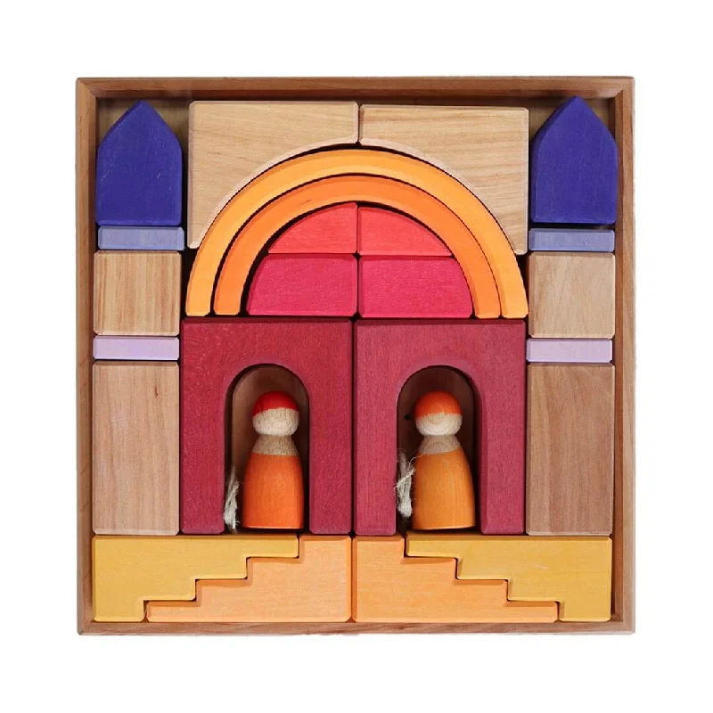 Solid Wood Construction Toy Set with Nuts, Bolts, and Tools for DIY ProjectsWooden Building World Desert Sand Set