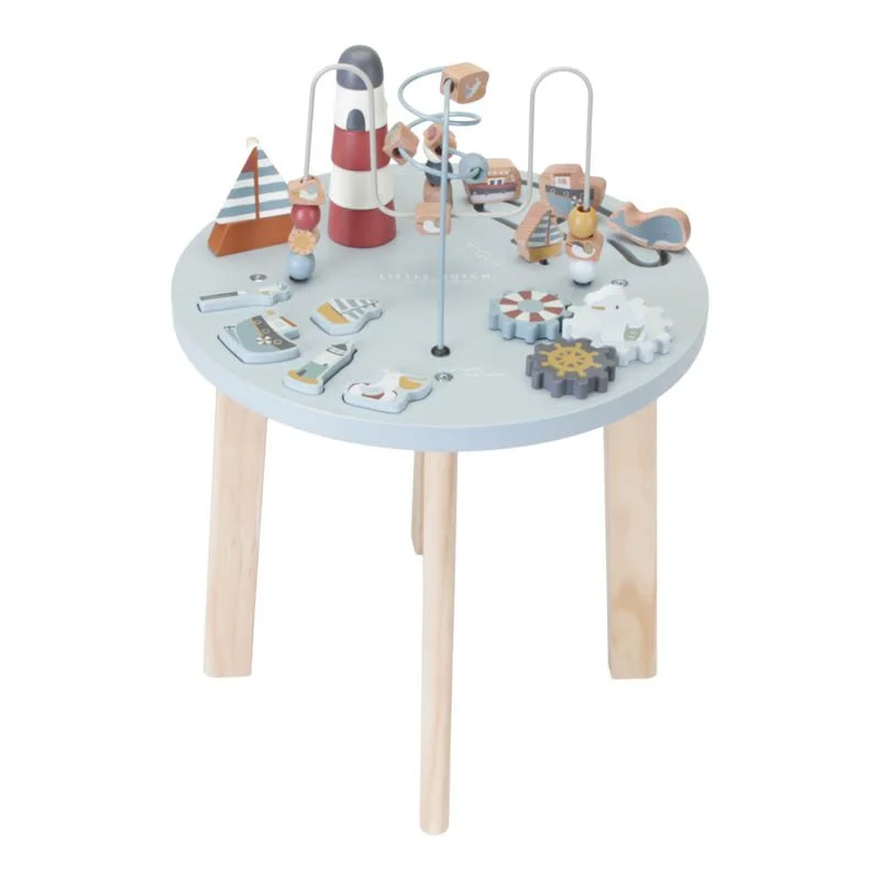 Hand - Turned Wooden Spinning Top with a Colorful Design for Classic AmusementLittle Dutch Activity Table - Sailors Bay