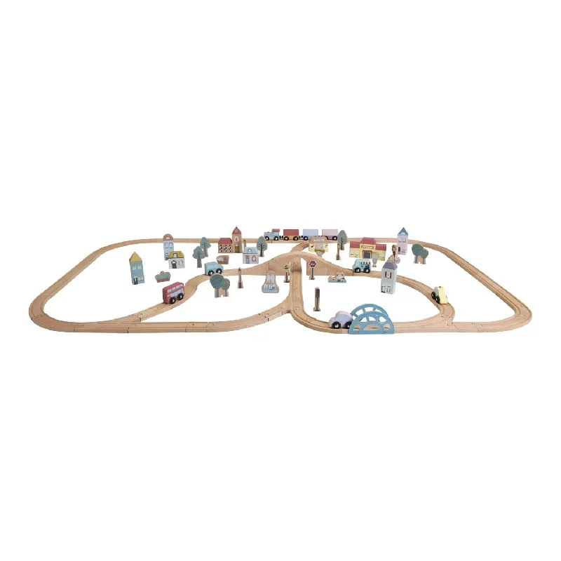 Sustainable Wood Marble Run Set with Multiple Tracks and Marble StorageLittle Dutch Railway Train XL - Starter Kit