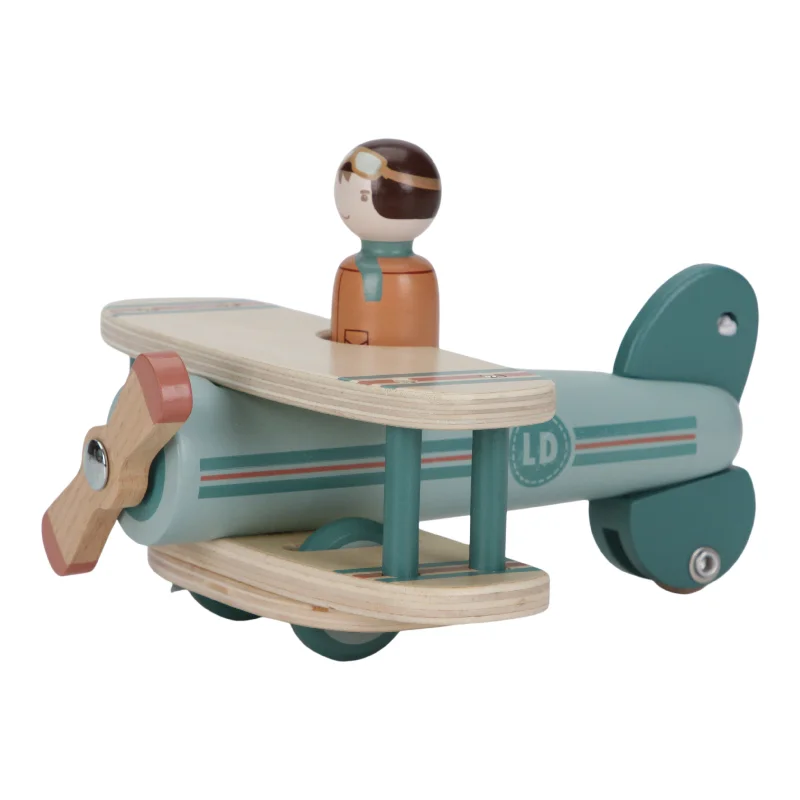 Wooden Toy Truck with Detachable Trailer for Imaginative Play and Cargo TransportLittle Dutch Toy Airplane