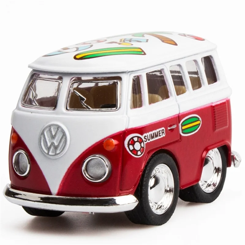 Battery - Operated Toddler Ride - On Electric Car in Pink with Music and LightsMagni VW Bus - Red Metal