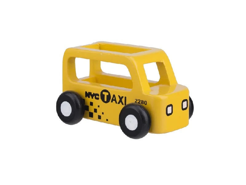 Hand - Carved Wooden Alphabet Blocks for Early Learning and Toddler DevelopmentMini Taxi - Yellow