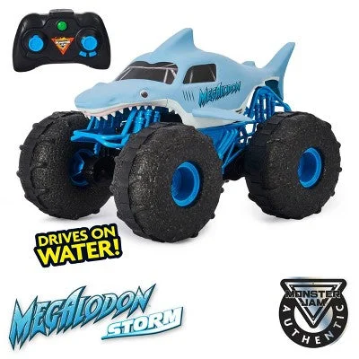 Marvel Avengers Iron Man Action Figure with Light - up Repulsors and Sound EffectsMonster Jam Official Megalodon Storm All-Terrain Remote Control Monster Truck - 1:15 Scale