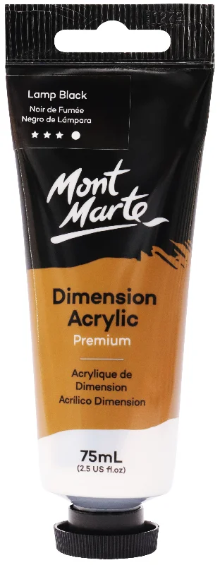 Solid Wood Painting Panels for Acrylic and Watercolor ArtistsMont Marte Premium Heavy Body Dimension Acrylic Paint 75ml Lamp Black