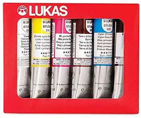 Solid Wood Canvas Stretchers for DIY Canvas Preparation in PaintingOil - Set/6 Lukas 20ml