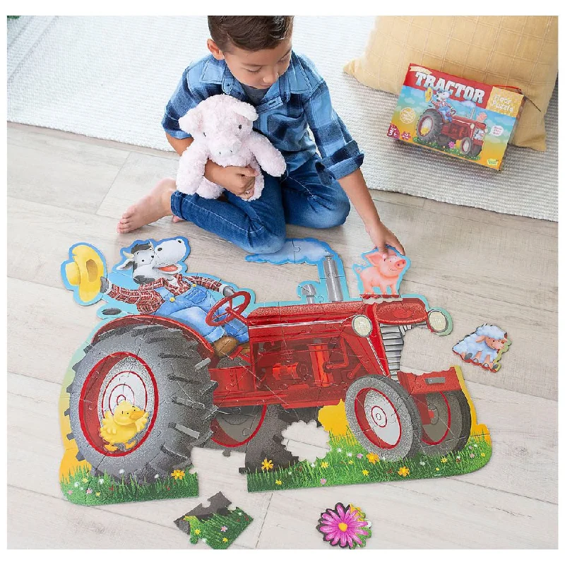 Battery - Operated Ride - On Tractor for Toddlers with Farmer - Themed AccessoriesPeaceable Kingdom - Shiny Tractor Floor Puzzle