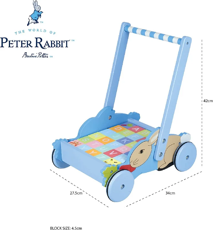 Hand - Painted Wooden Animal Figurines Set for Nursery Decor and Pretend PlayPeter Rabbit™ Block Trolley