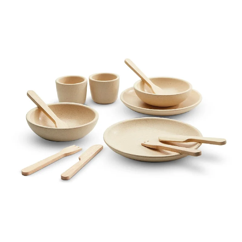 Traditional Wooden Yo - Yo with String and a Smooth Spinning Axle for Retro FunWooden Tableware Set - Play Dishes