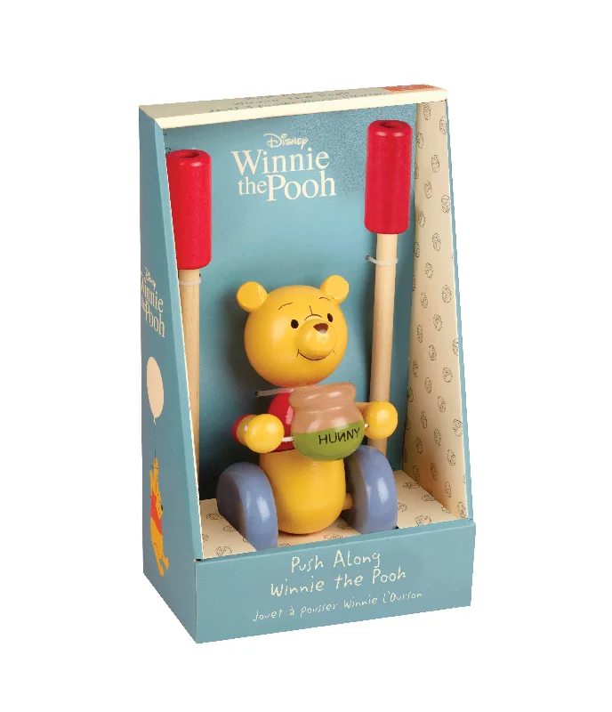 Traditional Wooden Yo - Yo with String and a Smooth Spinning Axle for Retro FunPush Along Winnie The Pooh