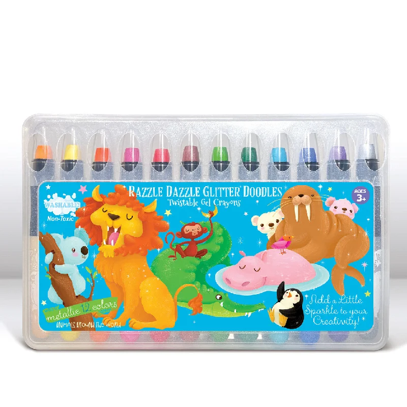 Wooden Craft Knife Handles with Replaceable Blades for Precision CutsRazzle Dazzle Glitter Doodle Gel Crayons - Animals Around the World