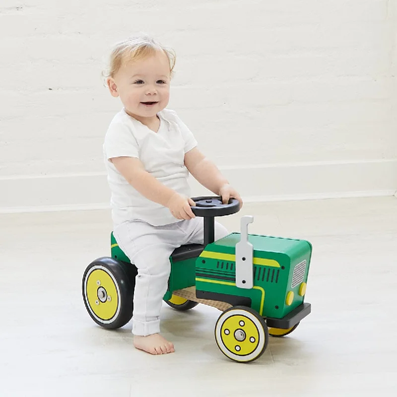 Solid Wood Construction Toy Set with Nuts, Bolts, and Tools for DIY ProjectsRide-On Tractor