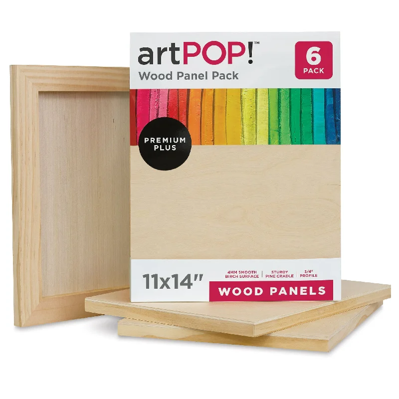 Wooden Calligraphy Pen Holders for a Comfortable Grip in Handicraft LetteringWood Panel Pack - 11" x 14", Pkg of 6