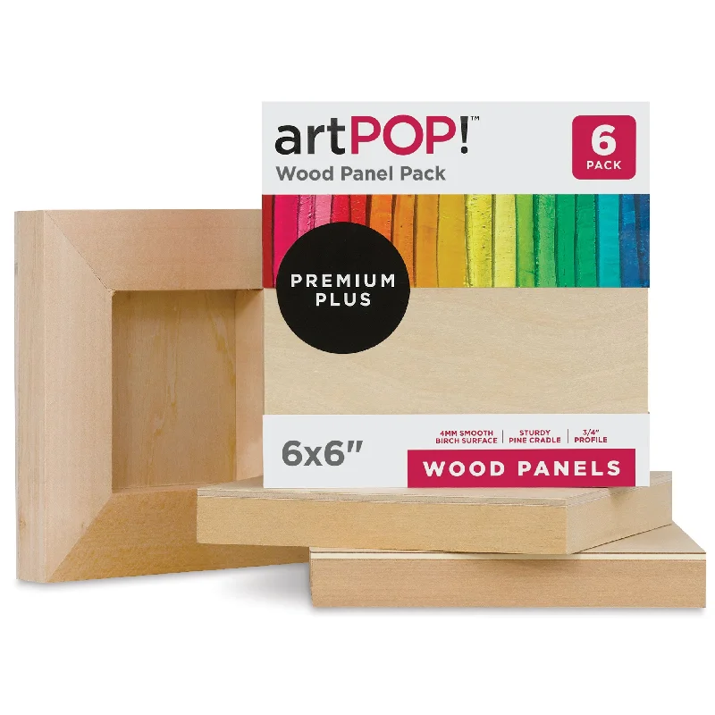 Eco - Friendly Wooden Stamp Blocks for Custom Rubber Stamping in HandicraftsWood Panel Pack - 6" x 6", Pkg of 6