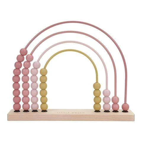 Rustic - Style Wooden Train Set with Tracks and Passenger Cars for Toddler EntertainmentRainbow Abacus - Pink