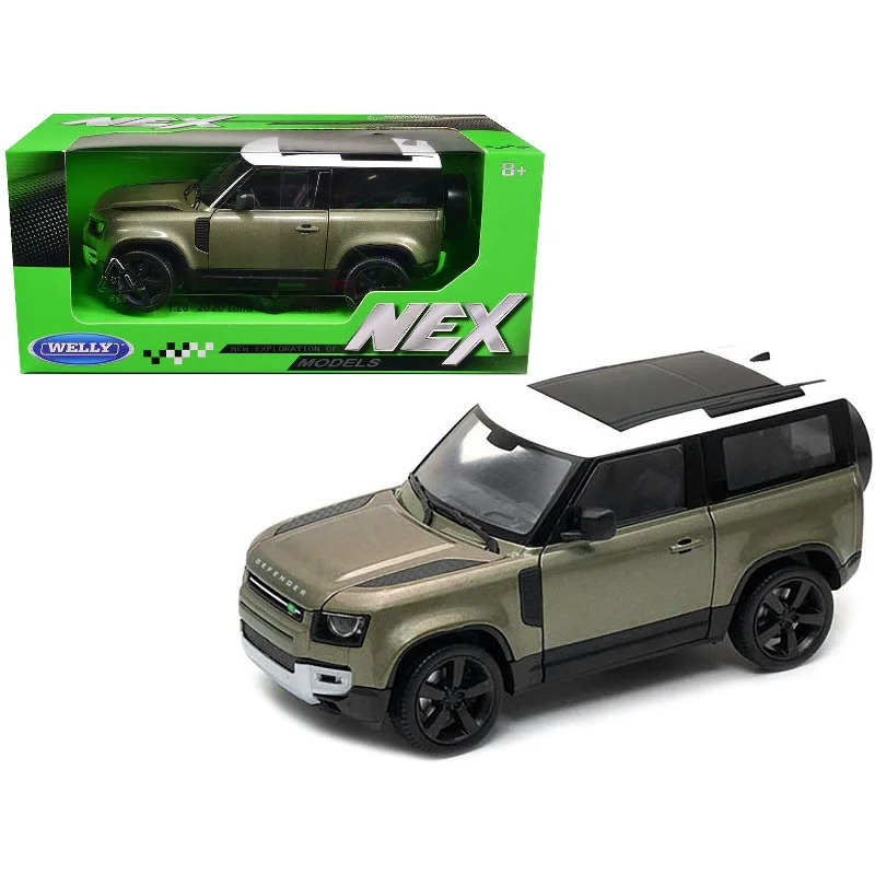 2020 Land Rover Defender Green Metallic with White Top "NEX Models" 1/26 Diecast Model Car by Welly 2020 Land Rover Defender Green Metallic with White Top "NEX Models" 1/26 Diecast Model Car by Welly