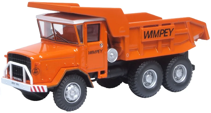 N - Scale Model Train Layout with a City - Themed Background and Animated FiguresOxford Diecast AEC 690 Dumper Truck Wimpey