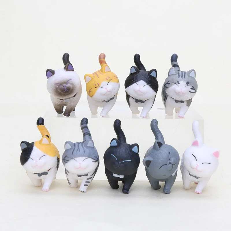 Eco - Friendly Wooden Educational Toys with a Gardening and Plant - Growing KitCartoon Cats Small Toy PVC Lovely Animal Cat for Decor Display