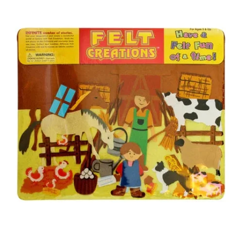 Sustainable Solid Wood Educational Toys with a Language - Learning Activity BookFelt Creations Farm