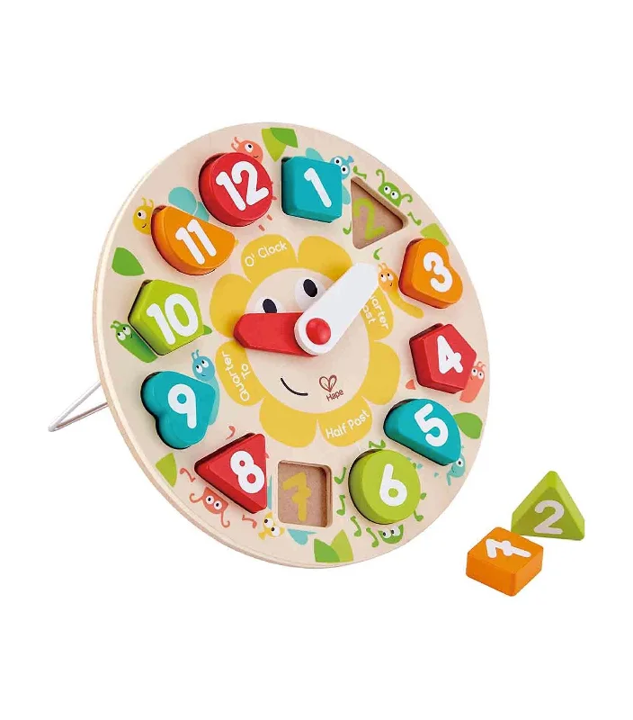 Natural Wood Educational Toys with a Magnetic Puzzle Design for Brain TrainingChunky Clock Puzzle