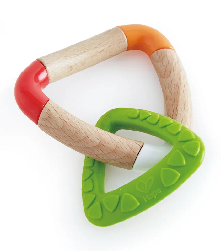 Natural Wood Early Learning Educational Toys for Toddlers' Cognitive DevelopmentDouble Triangle Teether