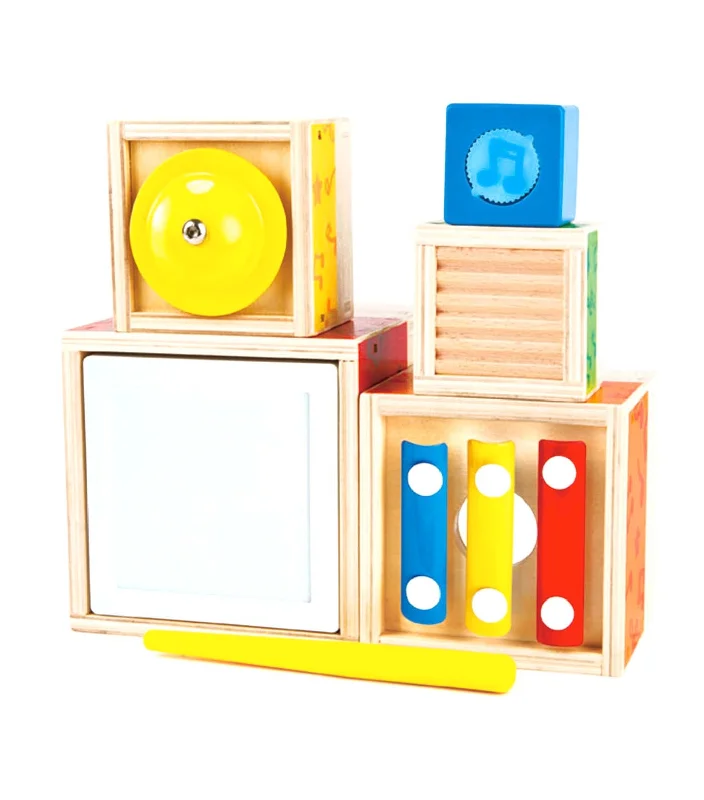 Eco - Conscious Solid Wood Educational Toys with a Social - Skills Development GameStacking Music Set