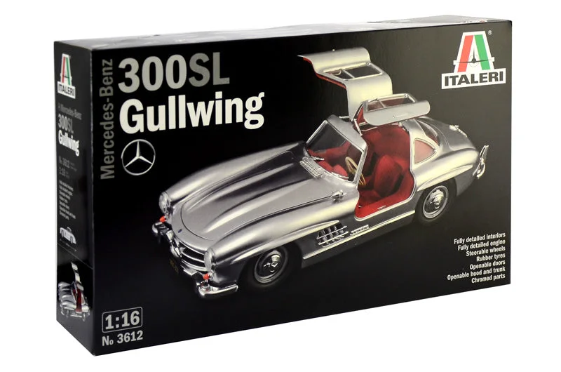 Die - Cast Model of a Military Jeep with Camouflage Paint and Weapon AccessoriesItaleri 3612 1:16 Mercedes-Benz 300SL Gullwing