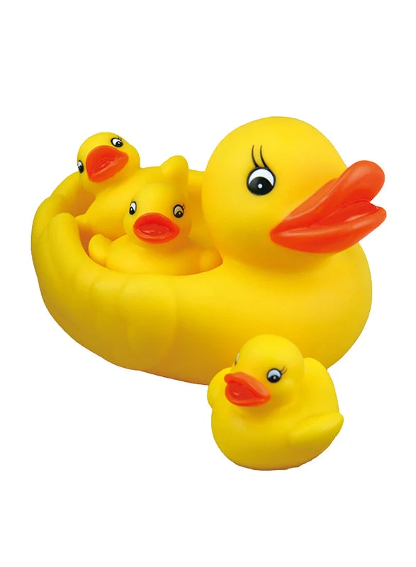 High - Grade Solid Wood Educational Toys for Improving Hand - Eye CoordinationLittle Hero  Ducky Family Bathing Set - Yellow