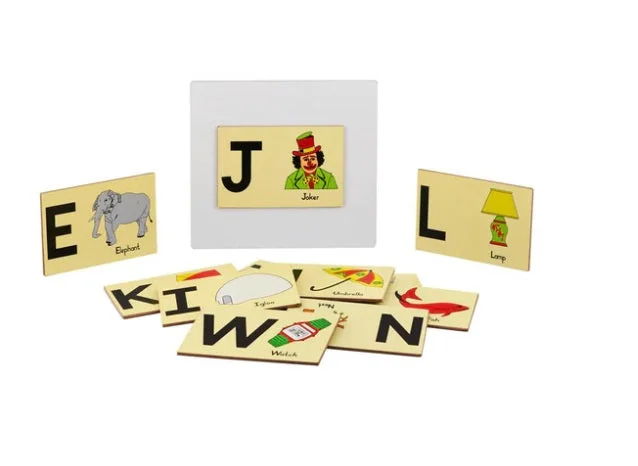 Hand - Carved Wooden Educational Toys with Alphabet - Learning BlocksMagnetic Capital Alphabet and Pictures- Wooden