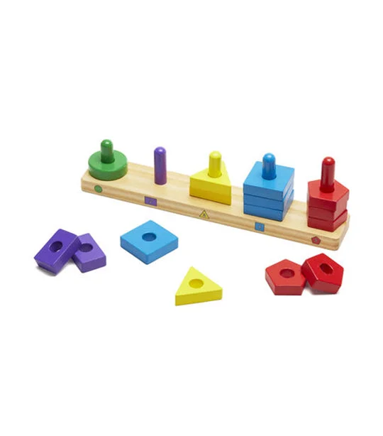 Solid Wood Educational Toys with a Coding and Logic - Building GameStack and Sort Board