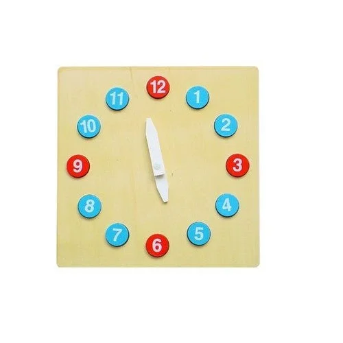 Natural Wood Educational Toys with a Magnetic Puzzle Design for Brain TrainingMontessori -clearance - Wooden Clock with removable numbers