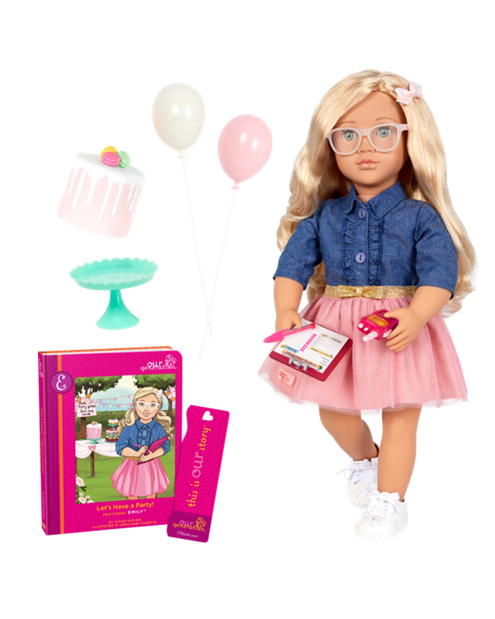 Dolls Made from Sustainable Materials with Environment - Friendly AccessoriesOur Generation Deluxe Party Planner Doll with Book Emily