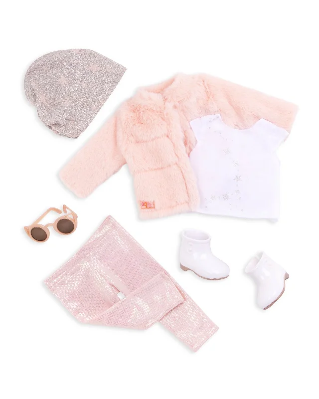 Dolls with a Waterproof Body and Beach - Themed AccessoriesOur Generation Deluxe Pink Fur Coat Outfit