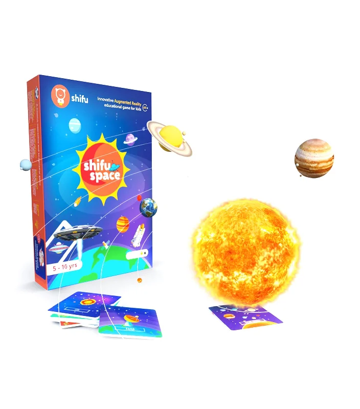 Hand - Sanded Wooden Educational Toys for Safe Exploration by PreschoolersAR Flashcards - Space